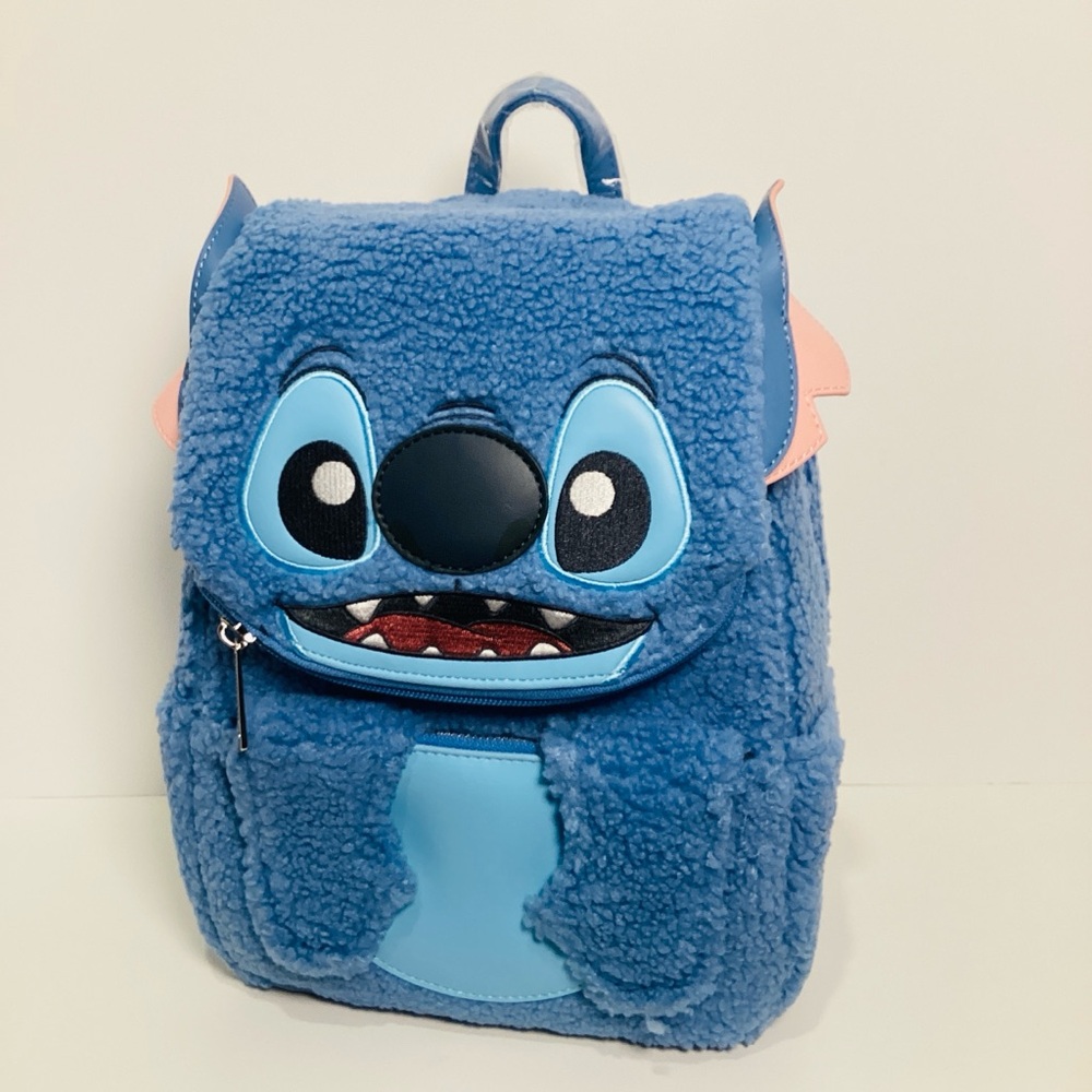 Loungefly x Disney Stitch Plush Sherpa Mini Backpack